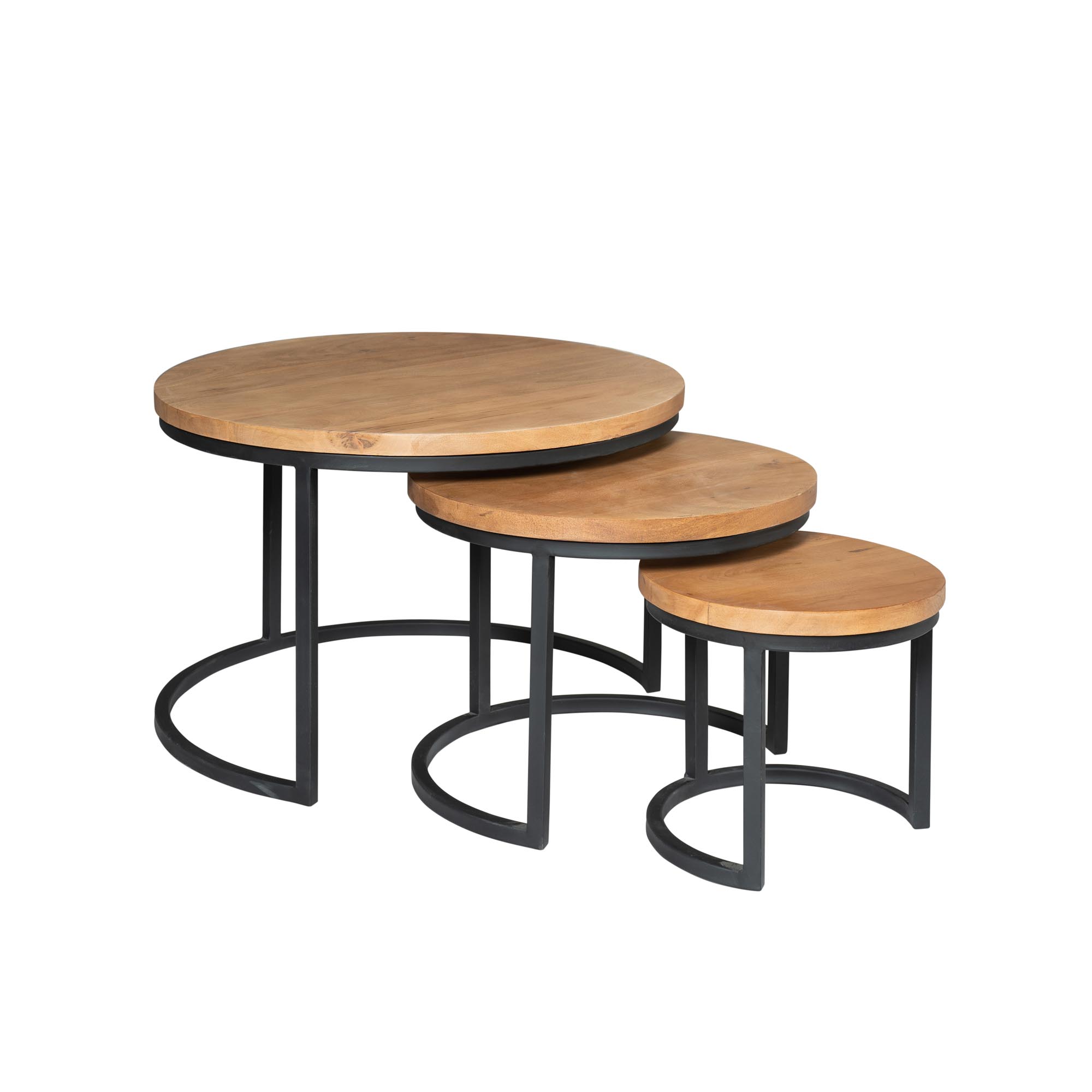 STF-3110_1 Salontafel set Dakota Naturel Mangohout 70 cm - Image 2