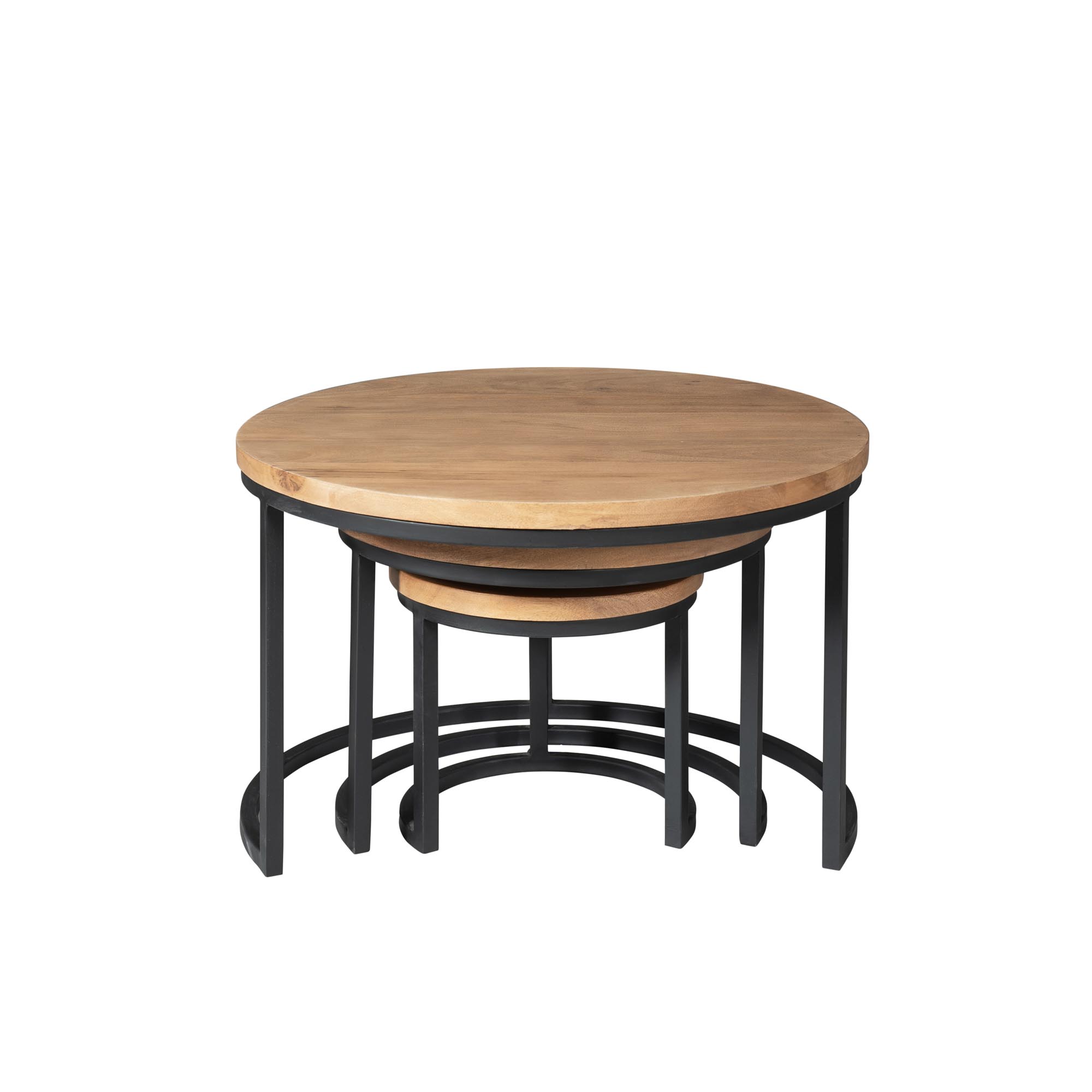 STF-3110_2 Salontafel set Dakota Naturel Mangohout 70 cm - Image 3