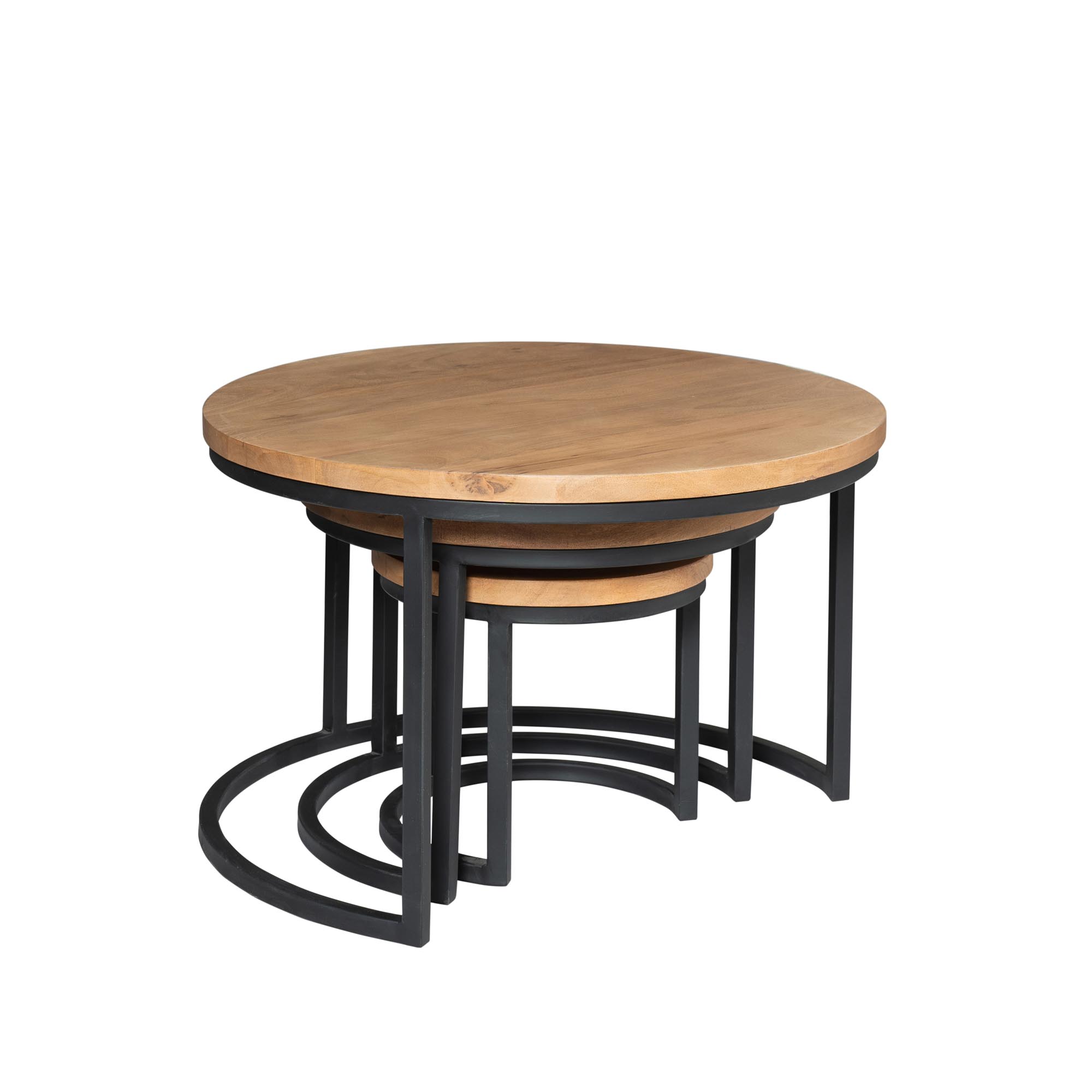 STF-3110_3 Salontafel set Dakota Naturel Mangohout 70 cm - Image 4