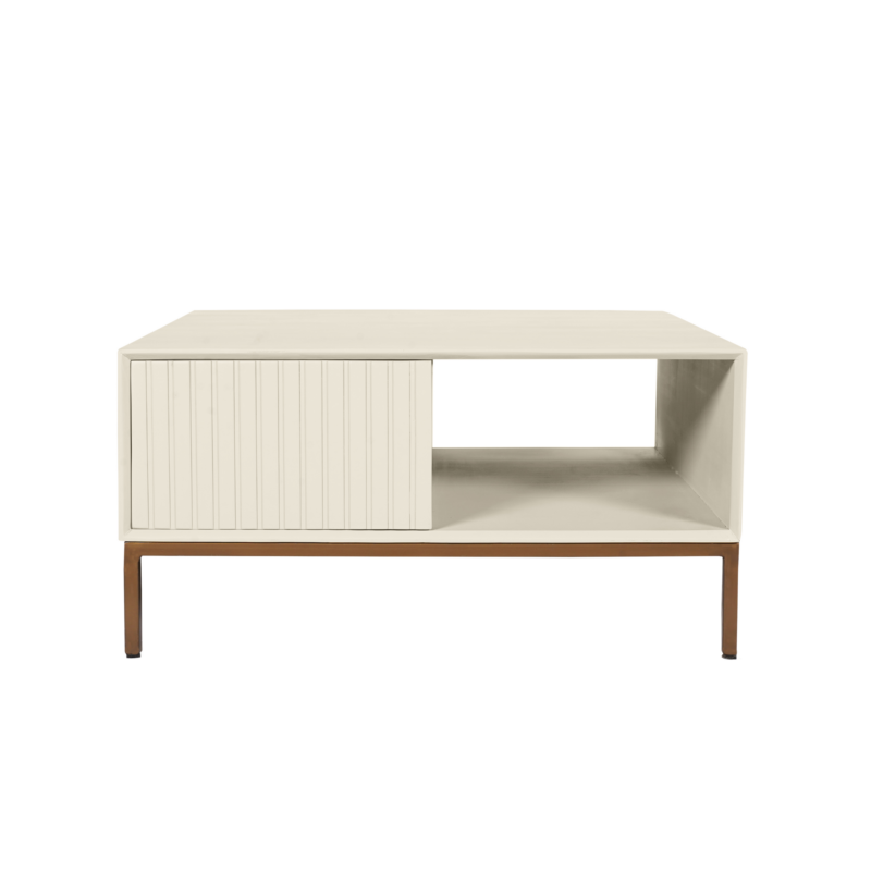 Vierkante salontafel Madison Zand Mangohout 80 cm - Image 12
