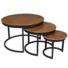 STF-3519_6 Ronde salontafel set Richwood Naturel Mangohout 70 cm - Image 7