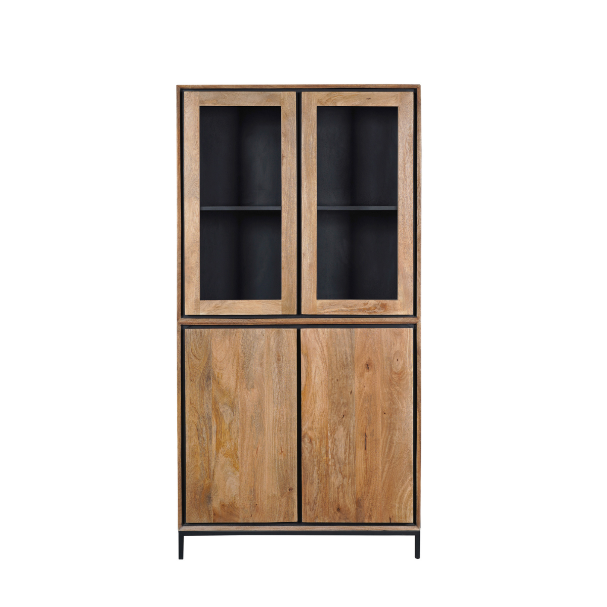 Vitrinekast RichWood Naturel Mangohout 100 cm - Image 4