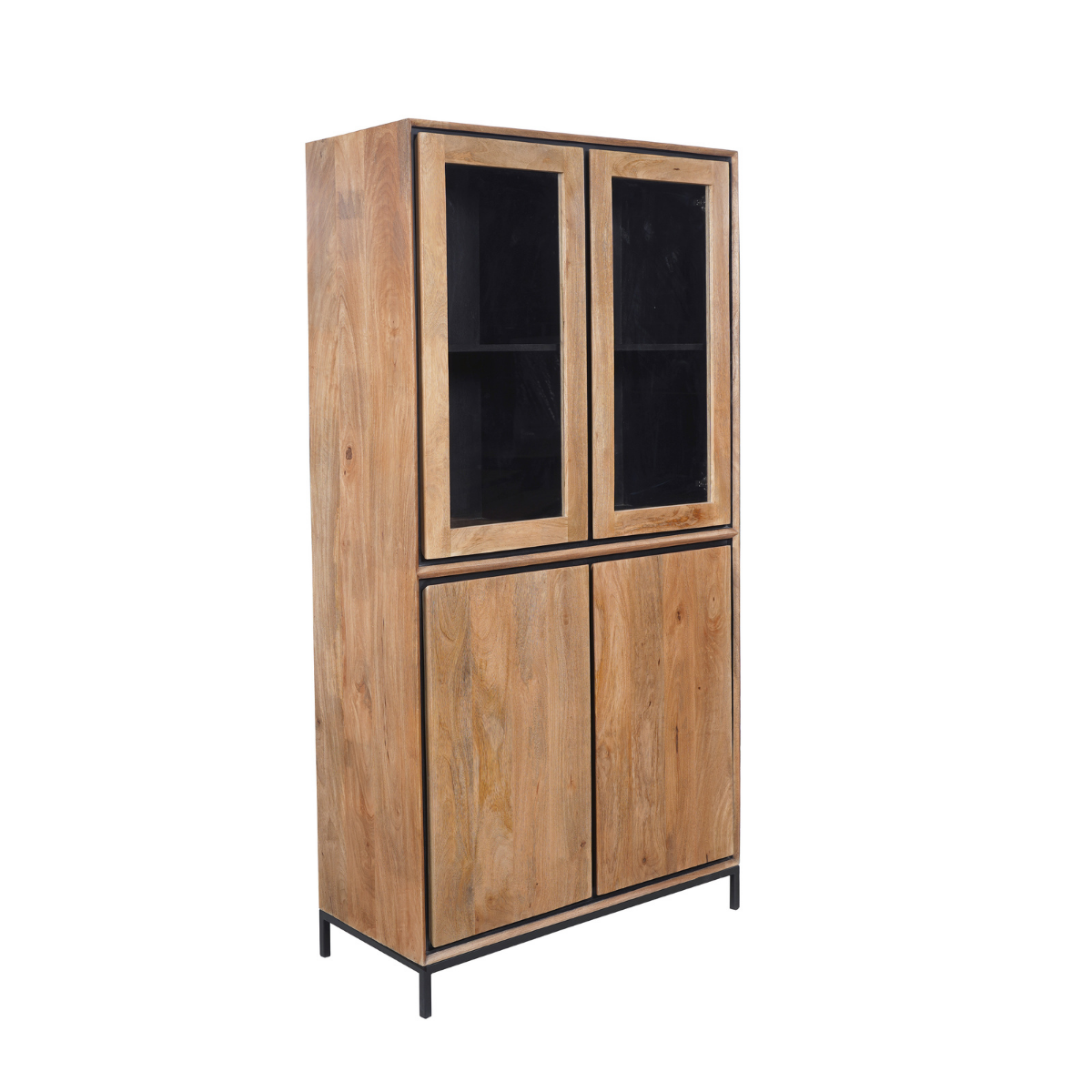 Vitrinekast RichWood Naturel Mangohout 100 cm - Image 5