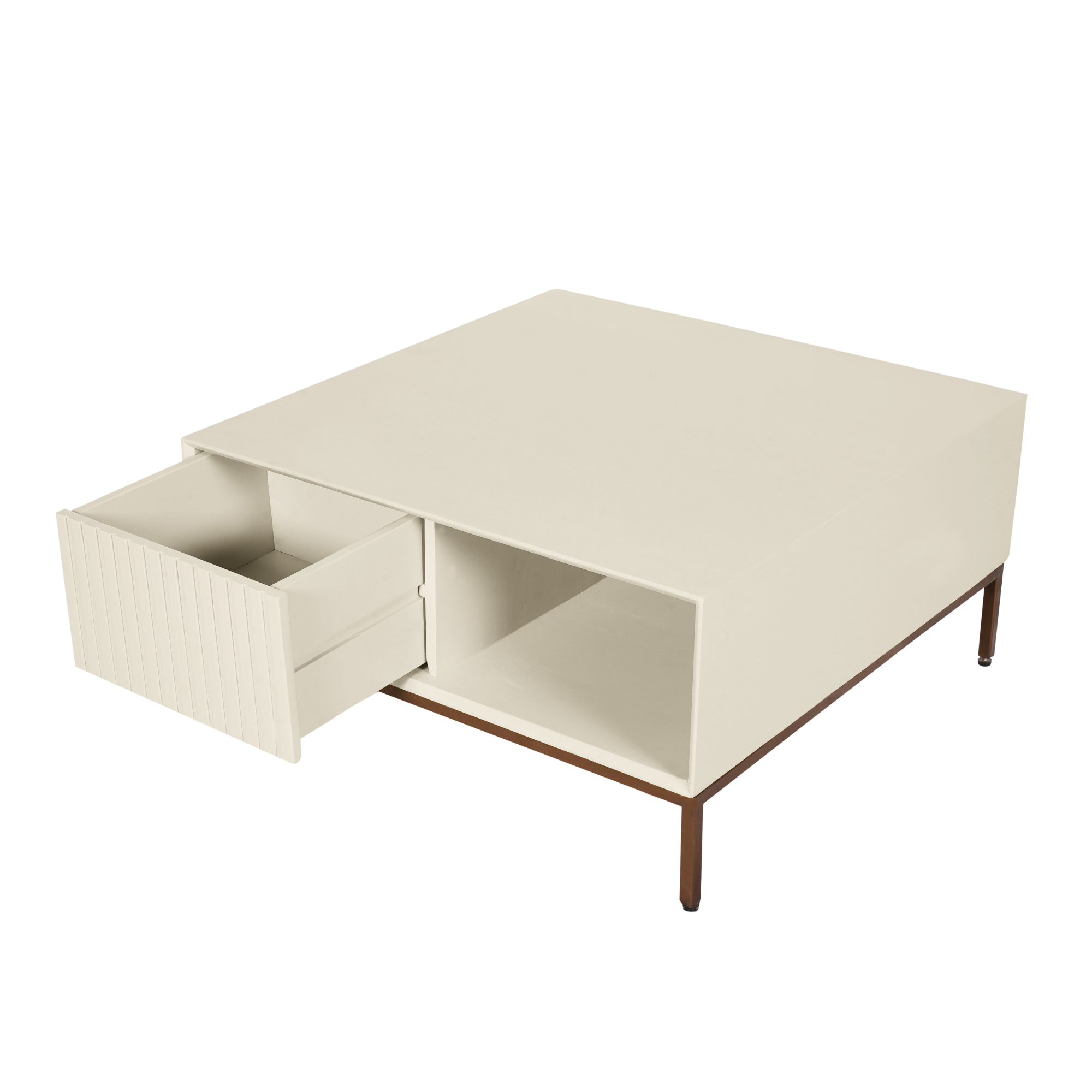 Vierkante salontafel Madison Zand Mangohout 80 cm - Image 10
