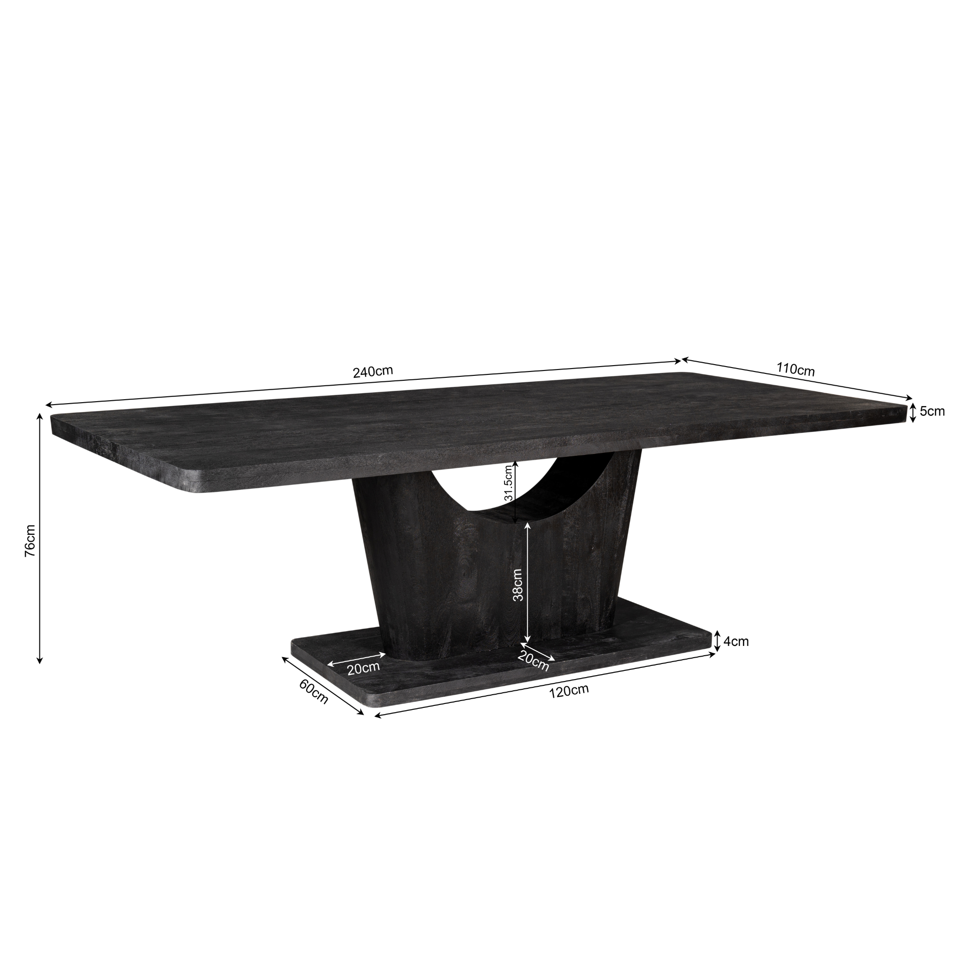 Eettafel Voco Zwart Mangohout 240 cm - Image 5