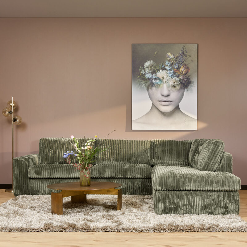 MySofa Teddy Hoekbank Groen 2,5 zits+Divan Rechts - Image 1