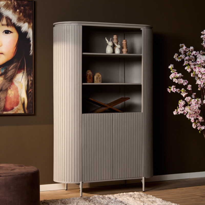 Wandkast Solana Taupe Mangohout 115 cm - Image 1
