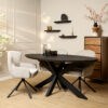 STF-1510_1 Ovale eettafel Brandy Zwart Mangohout 180 cm - Image 2