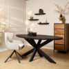 STF-1509_14 Ovale eettafel Brandy Zwart Mangohout 160 cm - Image 15