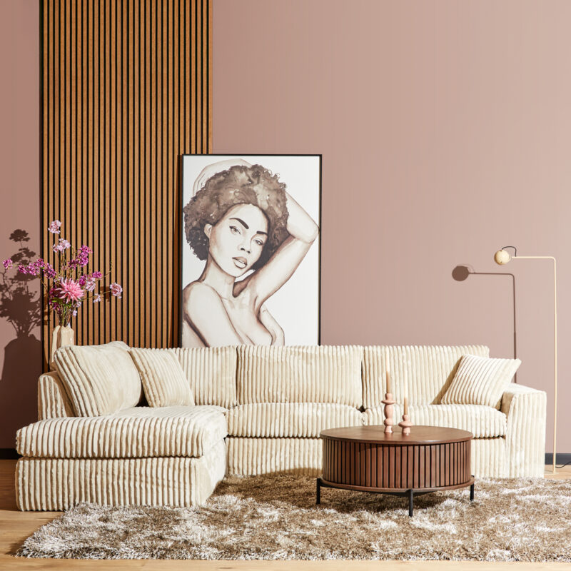 MySofa Teddy Hoekbank Beige Divan Links+2,5 zits - Image 1