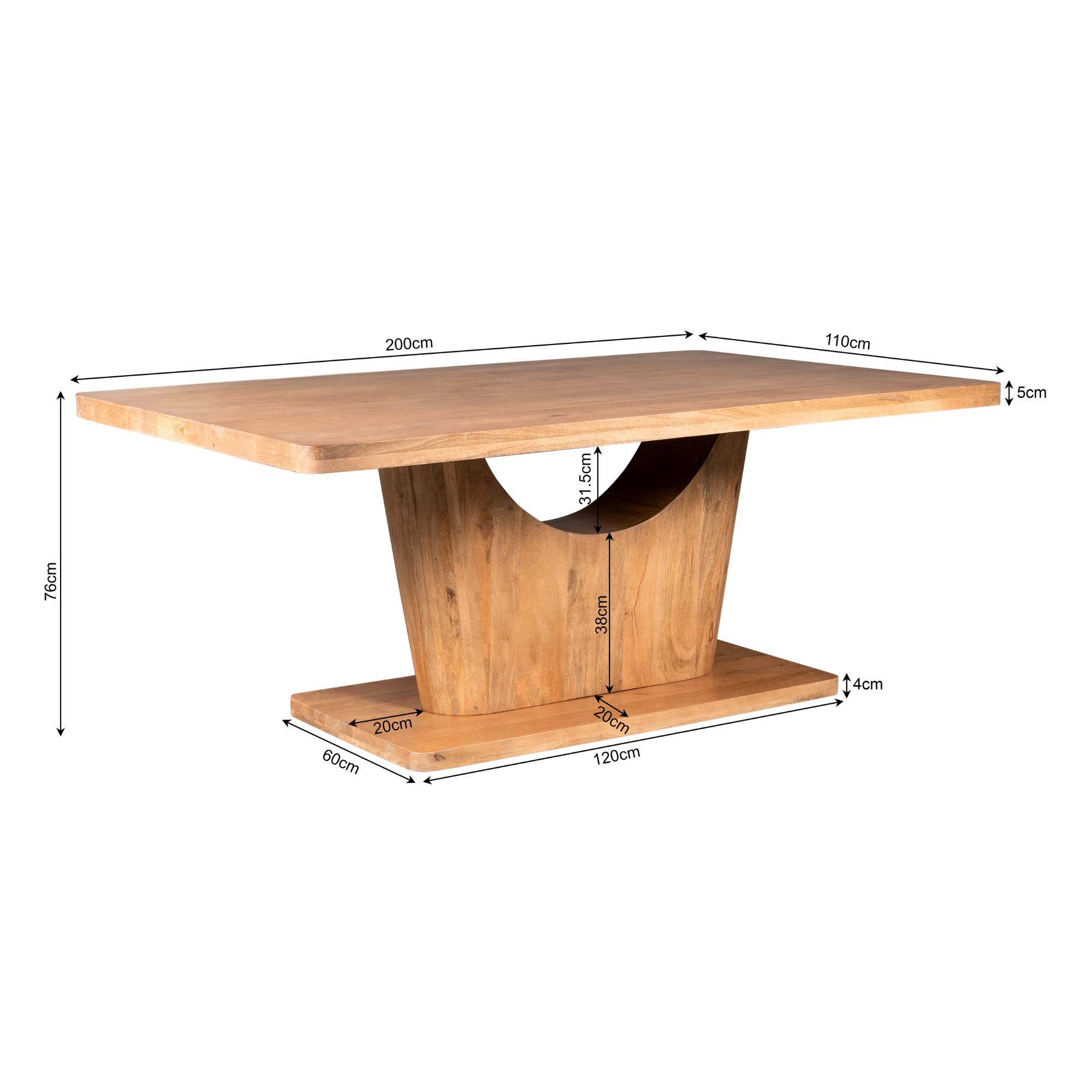 Eettafel Voco Naturel Mangohout 200 cm - Image 8