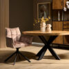 STF-9899_2 Draaibare eetkamerstoel Dani Beige Velvet - Image 3