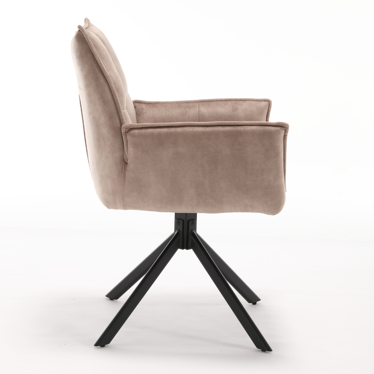 Draaibare eetkamerstoel Dani Beige Velvet - Image 6