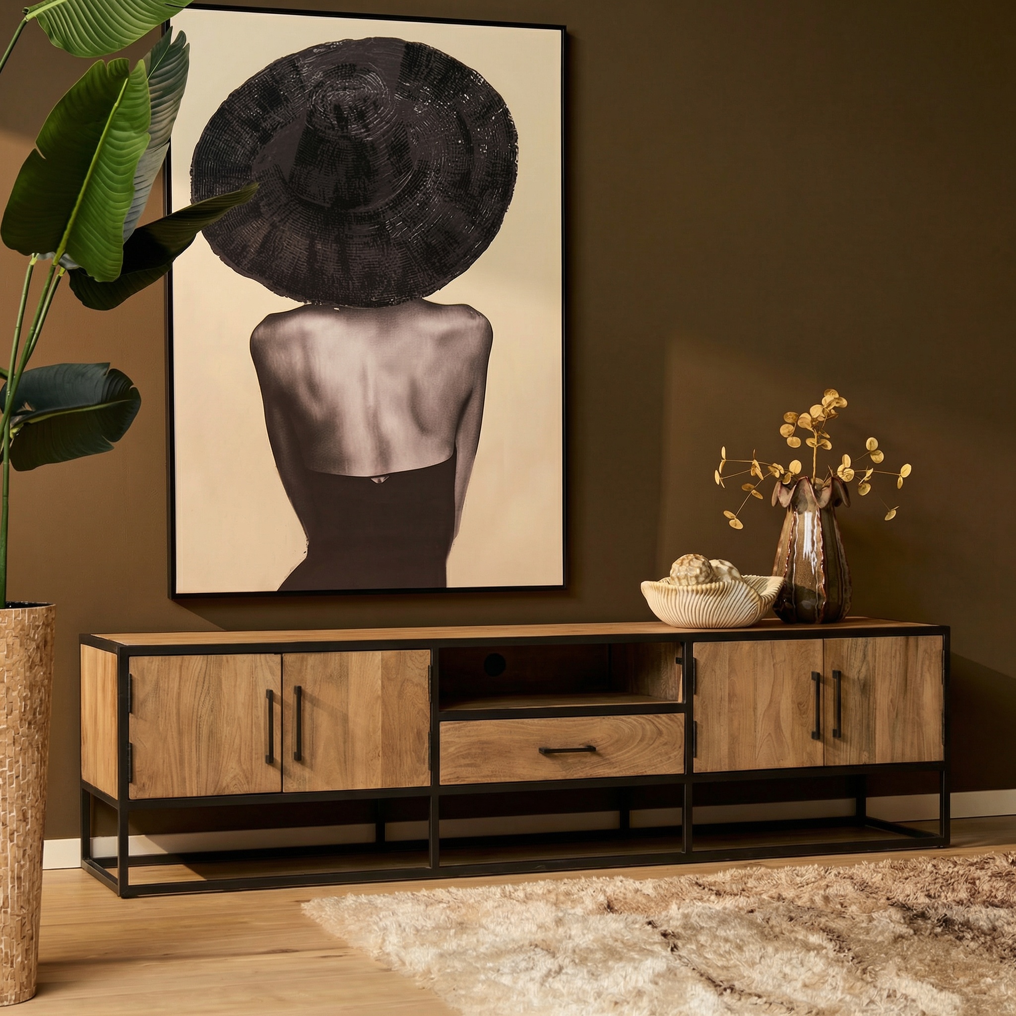Tv meubel Dakota Naturel Mangohout 240 cm - Image 1