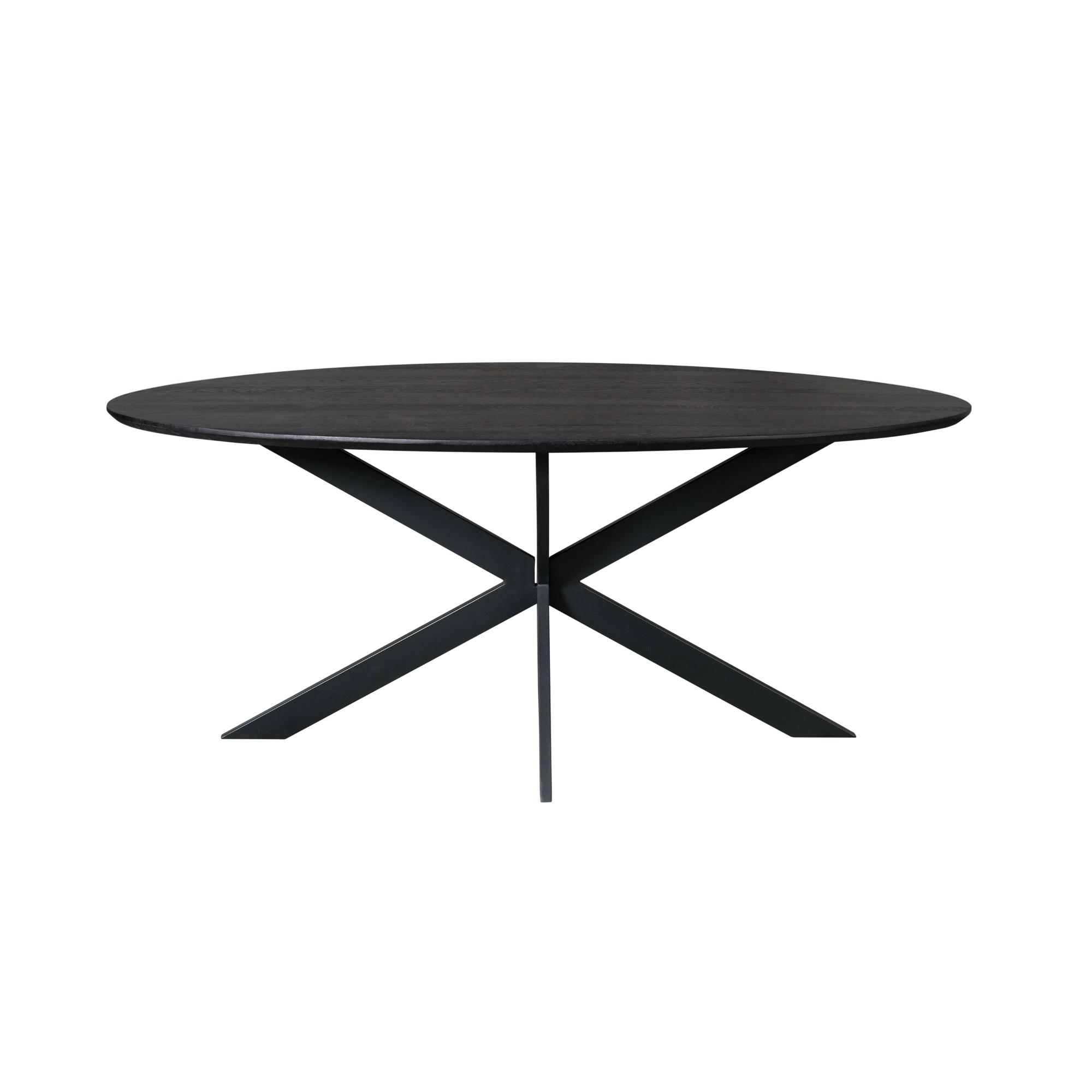 STF-2124_5 Ovale eettafel Ferris Zwart Eikenhout 180 cm - Image 6