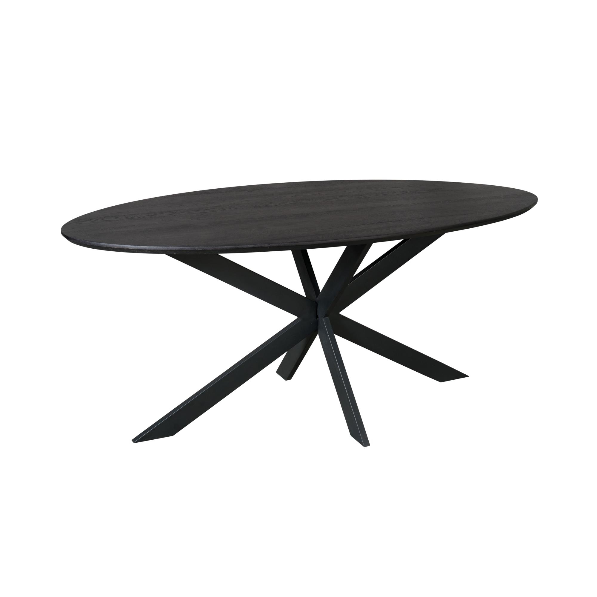STF-2124_6 Ovale eettafel Ferris Zwart Eikenhout 180 cm - Image 7