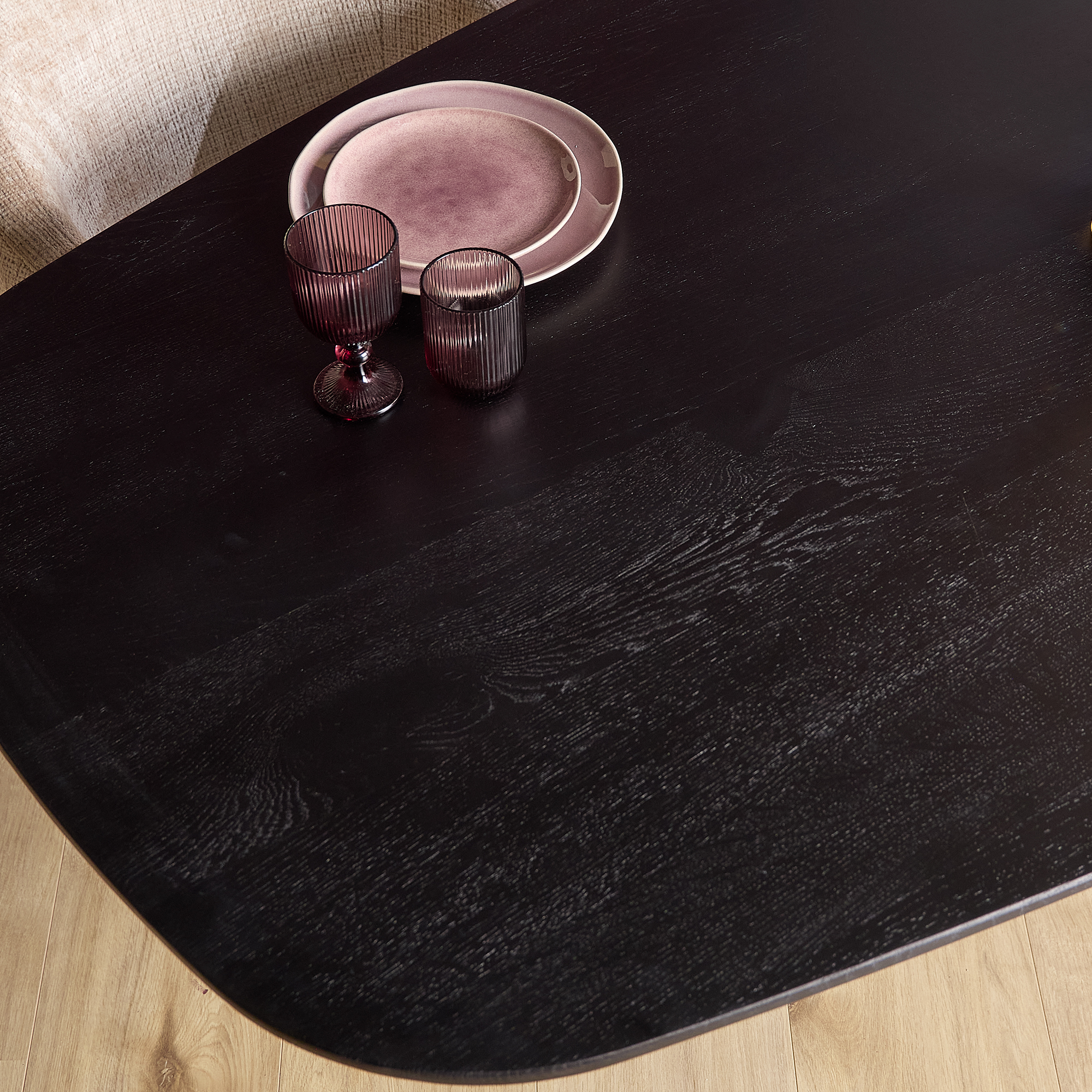 Deens ovale eettafel Ferris Zwart Eikenhout 280 cm - Image 3