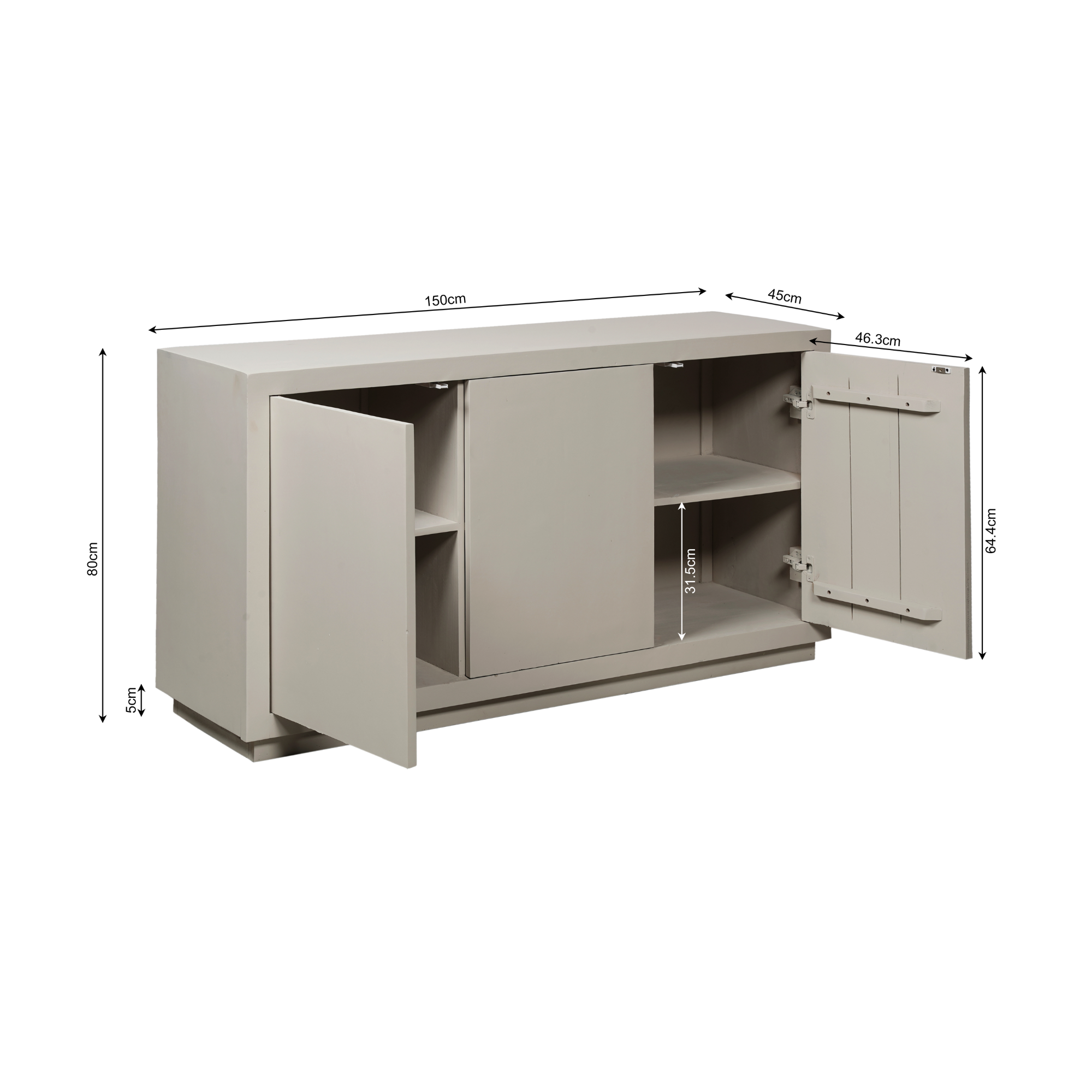 Dressoir Brussel Zand Mangohout 150 cm - Image 10