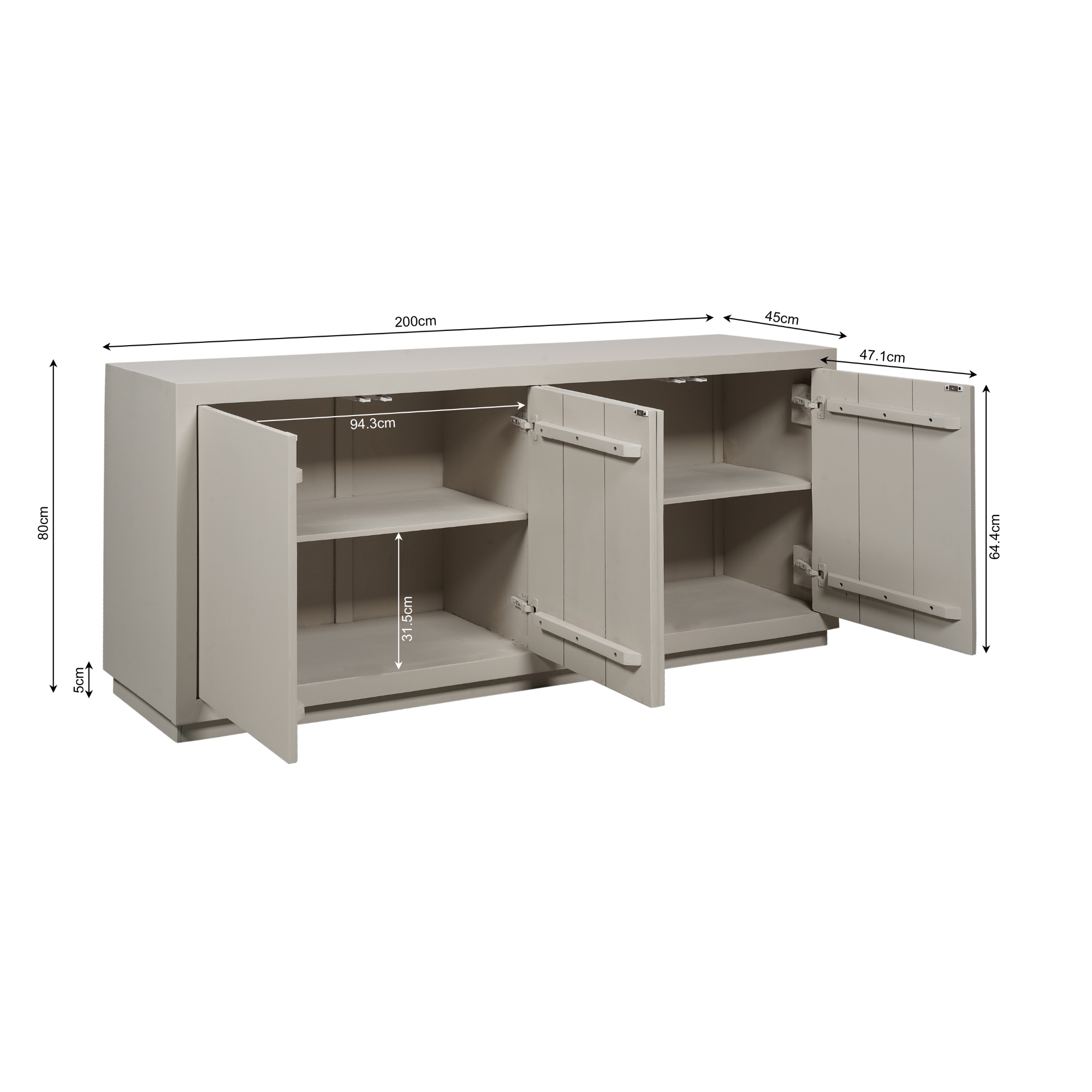 Dressoir Brussel Zand Mangohout 200 cm - Image 15