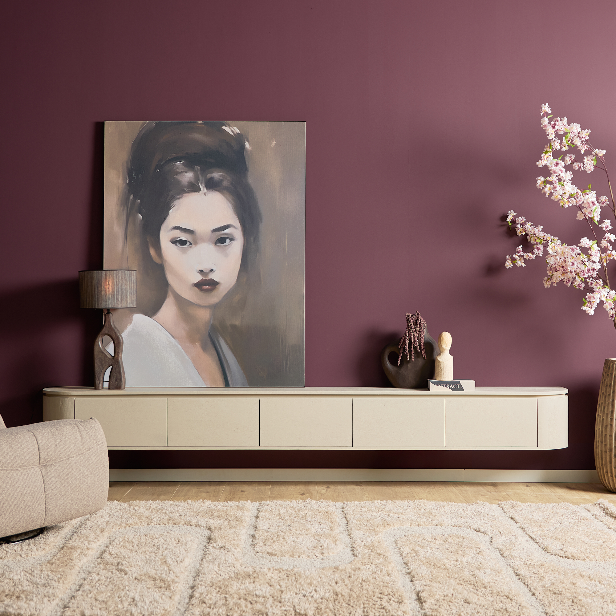 Zwevend tv meubel Ambiance Naturel Mangohout 120 cm - Image 32