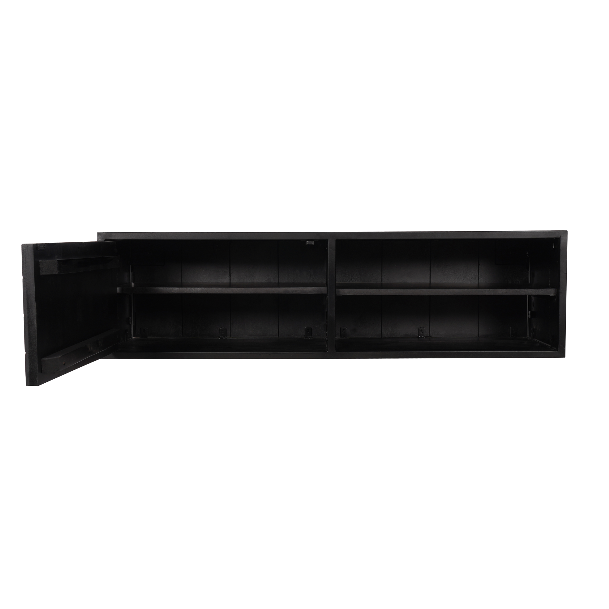 Zwevend tv meubel New York Zwart Mangohout 120 cm - Image 11
