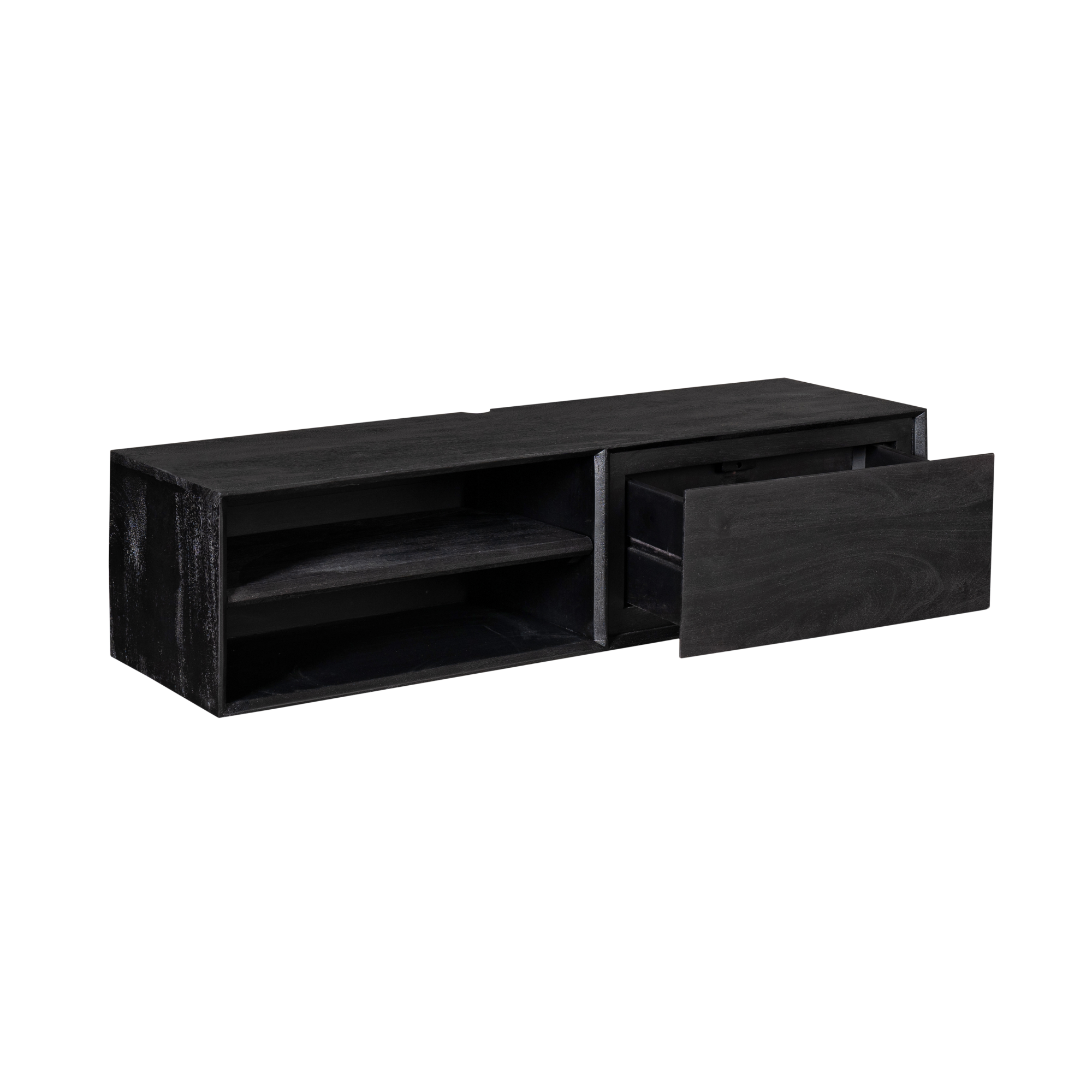 Zwevend tv meubel Ambiance Zwart Mangohout 120 cm - Image 7