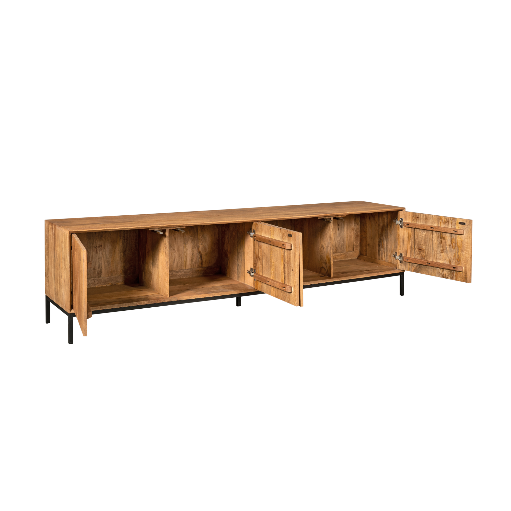 Tv meubel Madison Naturel Mangohout 210 cm - Image 9