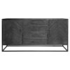 STF-8504_1 Dressoir New York Zwart Mangohout 165 cm - Image 2