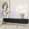 Zwevend tv meubel Vison Zwart Mangohout 240 cm - Image 1