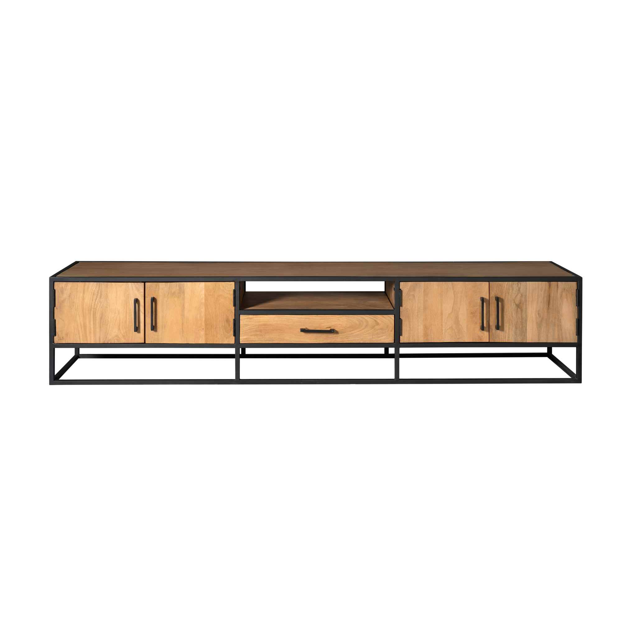 STF-3016_3 Tv meubel Denver Naturel Mangohout 240 cm - Image 4