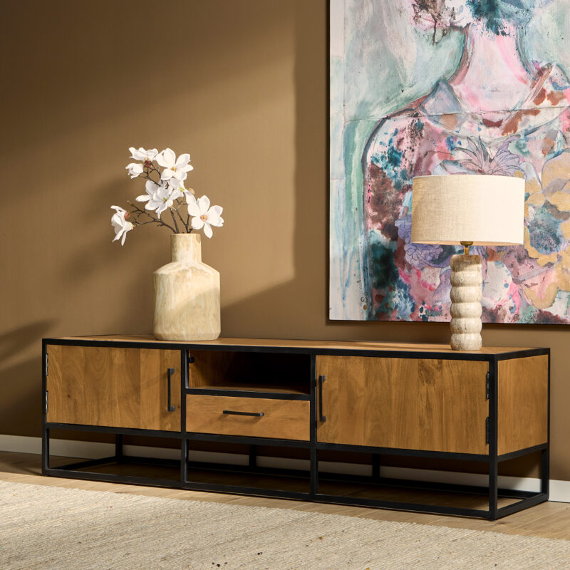 Tv meubel Denver Naturel Mangohout 180 cm - Image 1