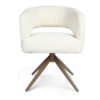 STF-9873_1 Draaibare eetkamerstoel Demi met armleuning Off White Poot Brons - Image 2