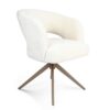 STF-9873_2 Draaibare eetkamerstoel Demi met armleuning Off White Poot Brons - Image 3