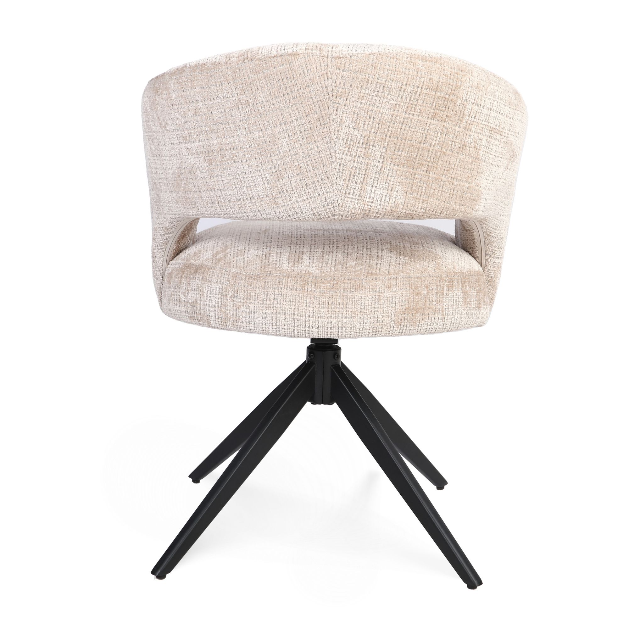 Draaibare eetkamerstoel Demi met armleuning Beige Poot Zwart - Image 6