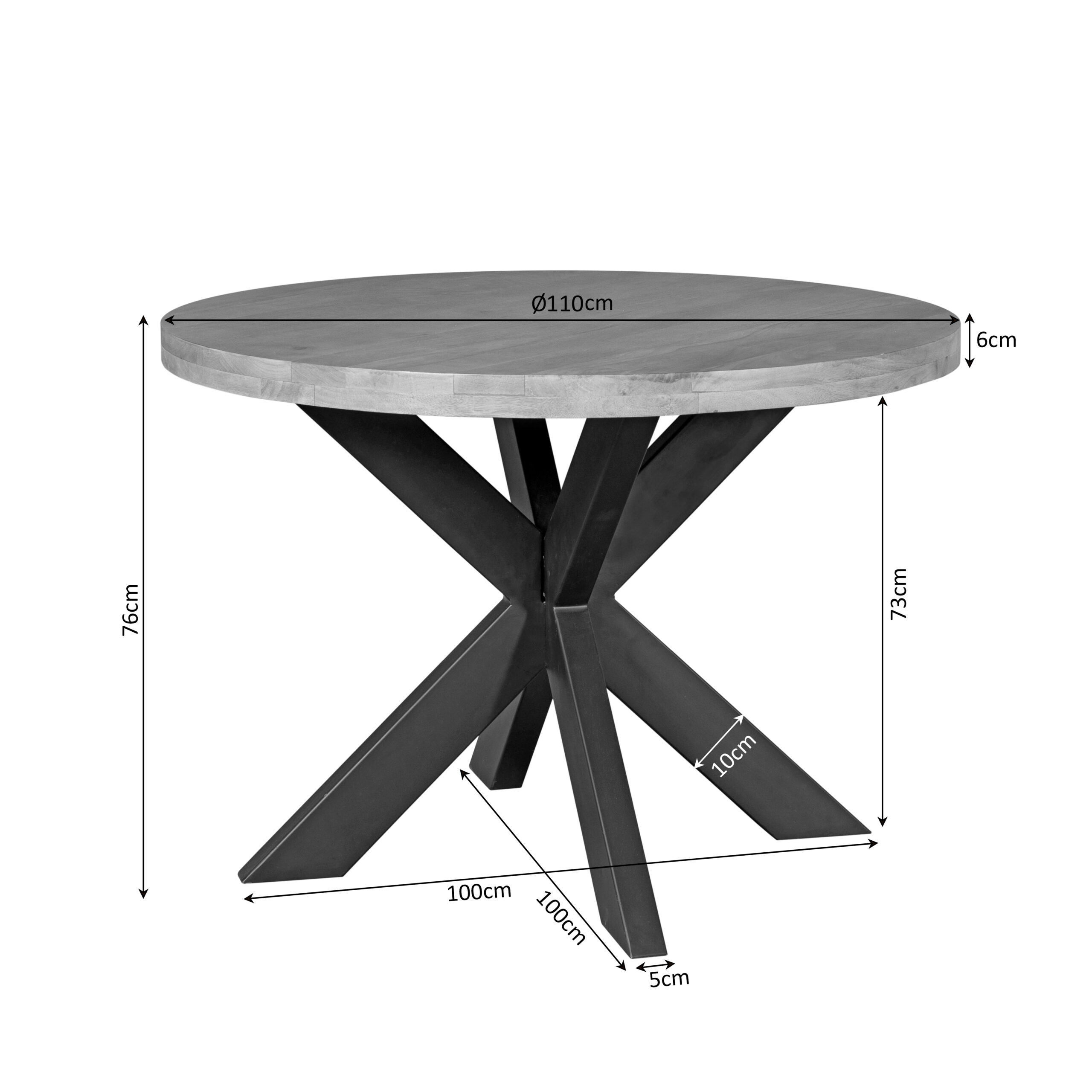 Ronde eettafel Dakota Naturel Mangohout 110 cm - Image 4