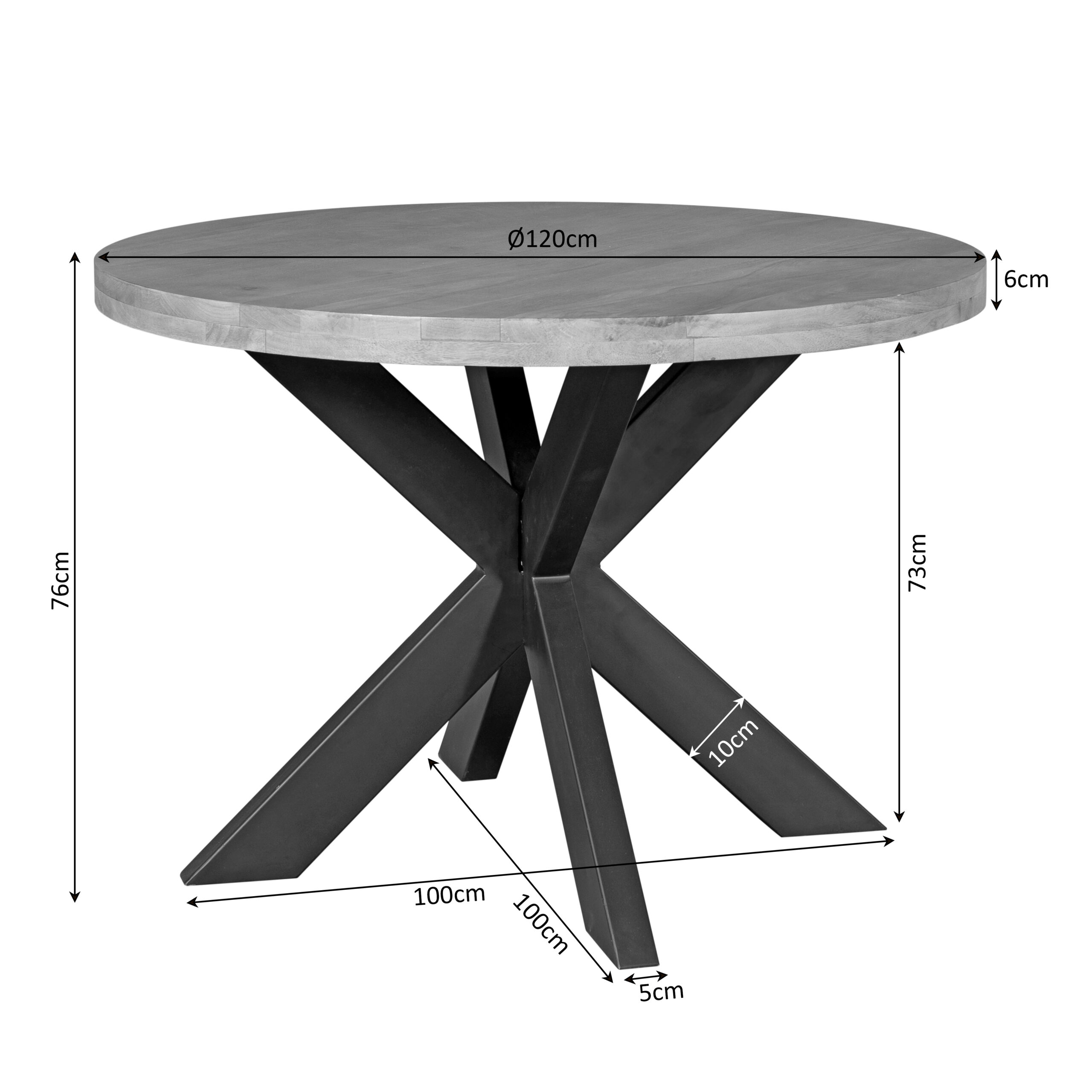 Ronde eettafel Dakota Naturel Mangohout 120 cm - Image 4