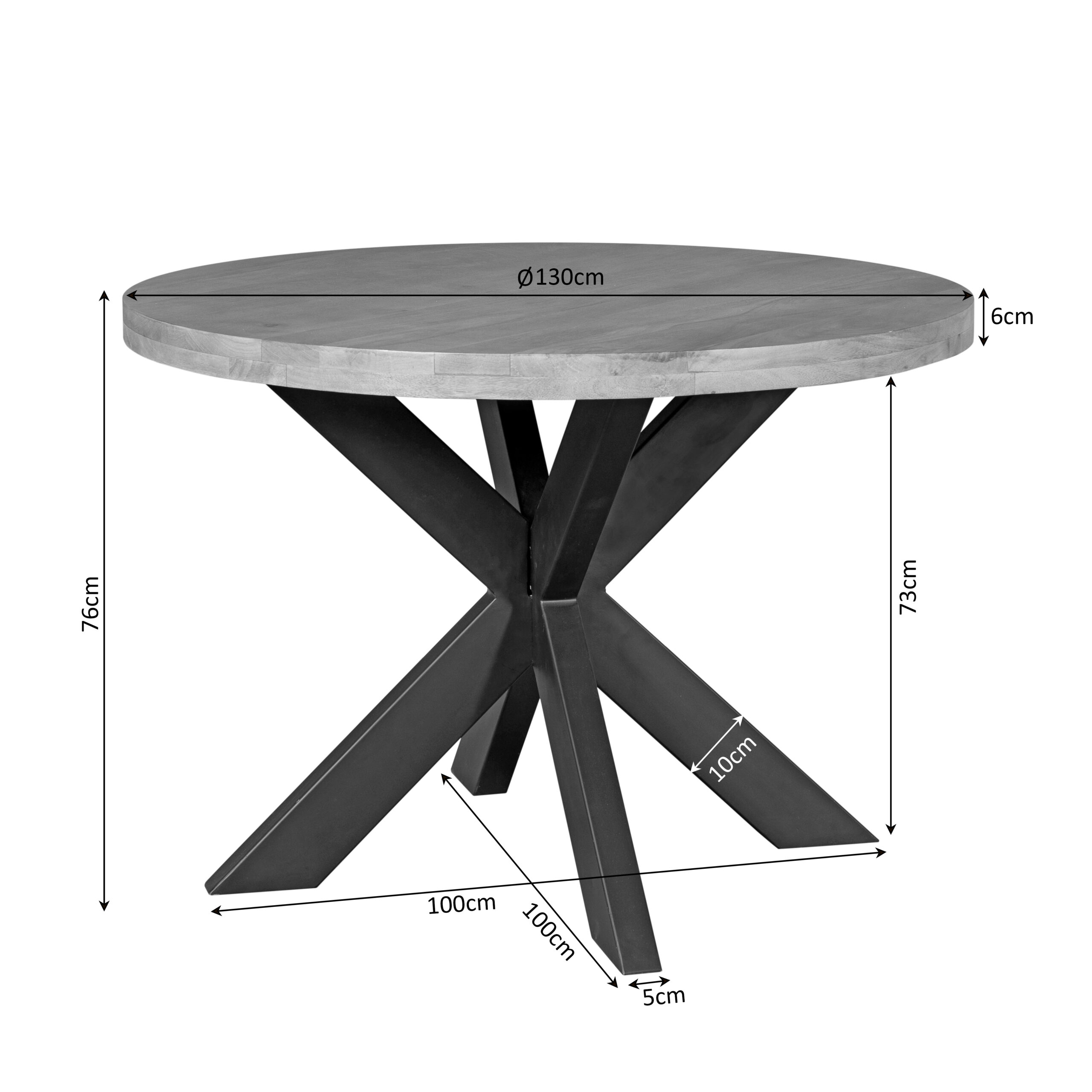 Ronde eettafel Dakota Naturel Mangohout 130 cm - Image 4