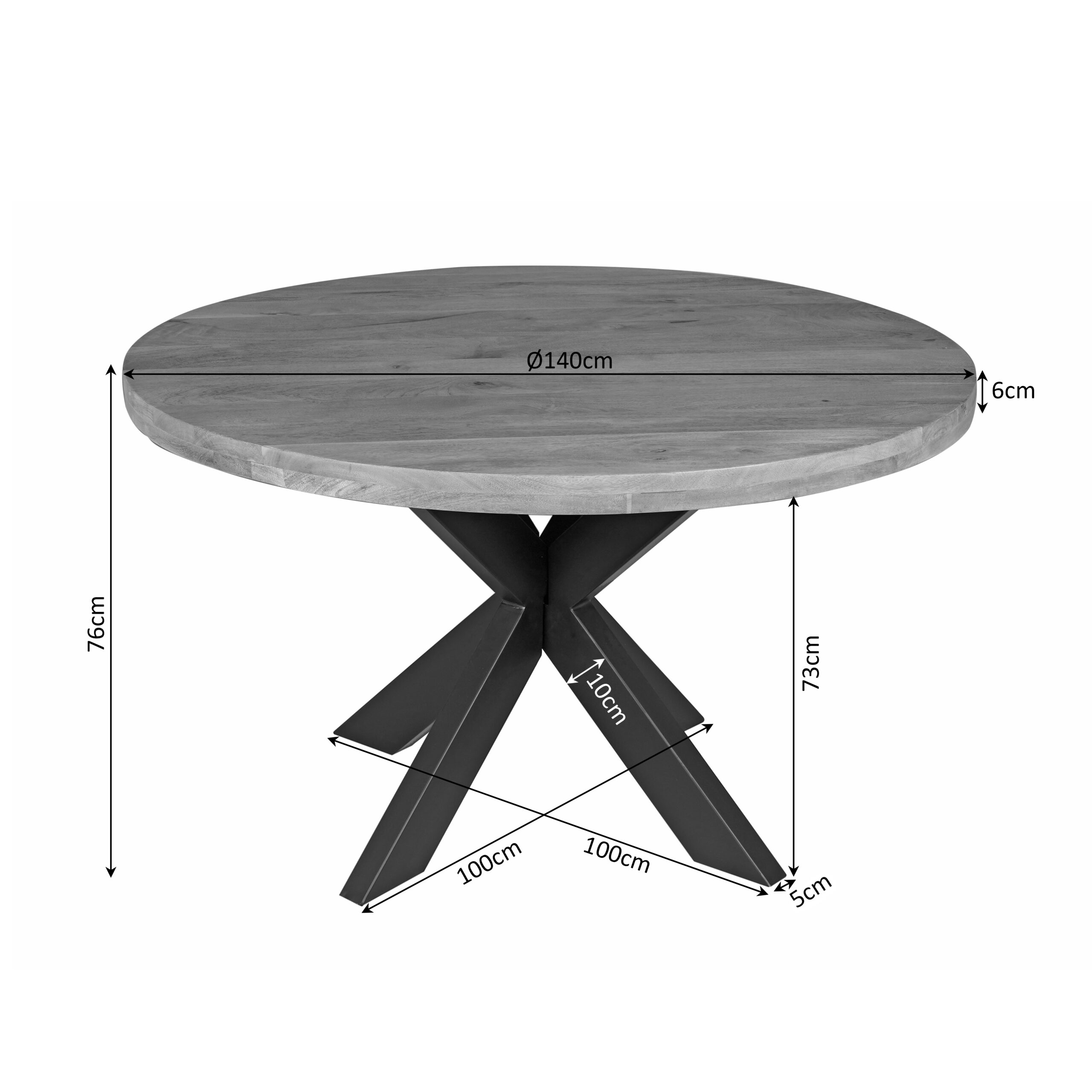 Ronde eettafel Dakota Naturel Mangohout 140 cm - Image 4