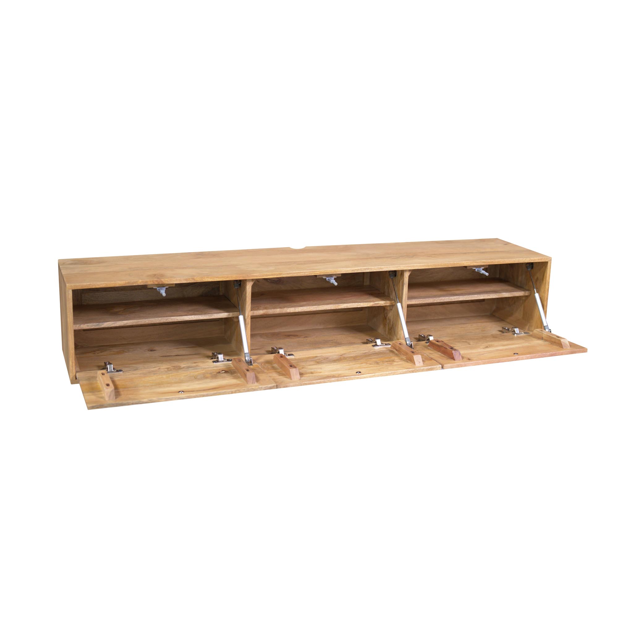 STF-2822_4 Zwevend tv meubel Vision Licht Mangohout 160 cm - Image 5