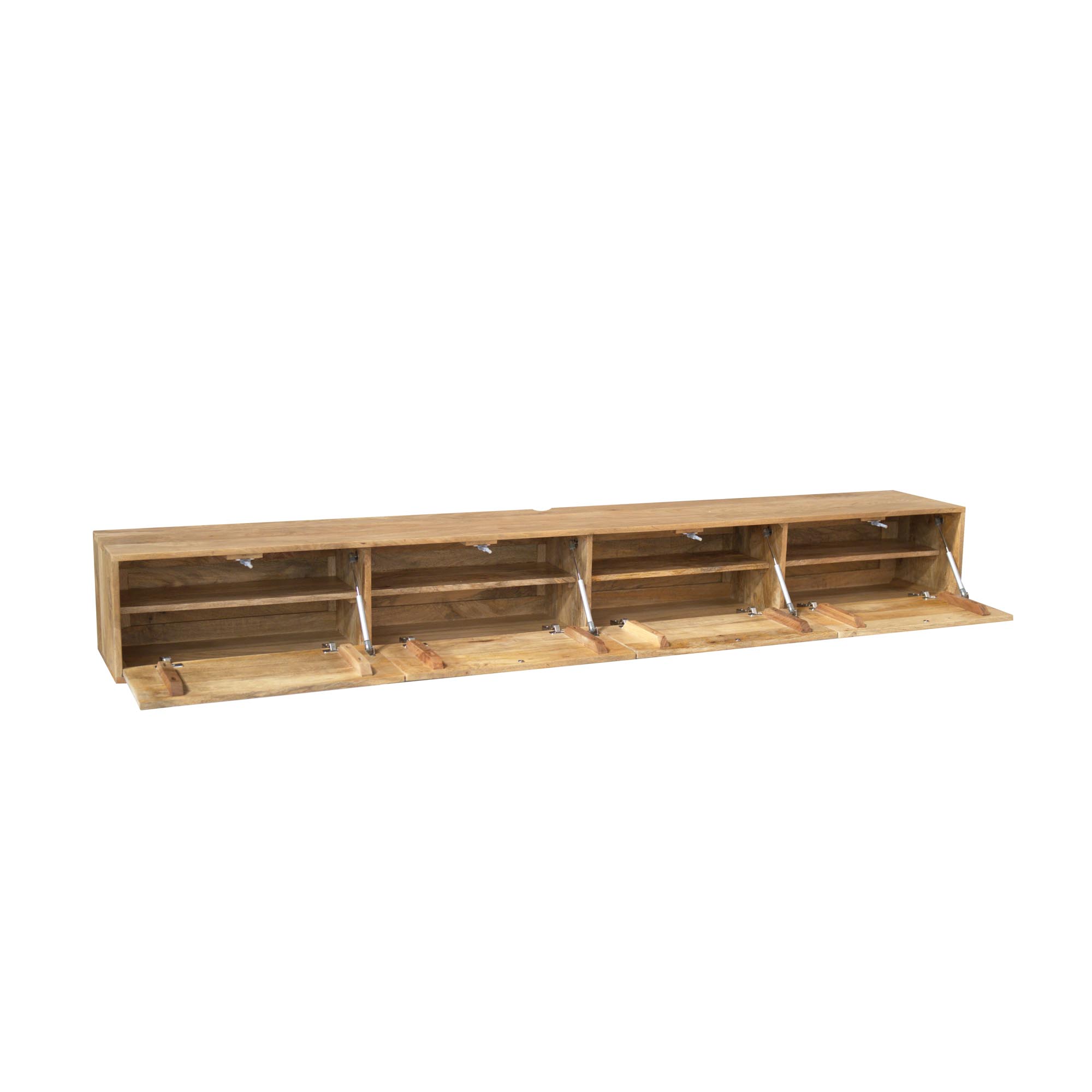 STF-2824_4 Zwevend tv meubel Vision Licht Mangohout 240 cm - Image 5