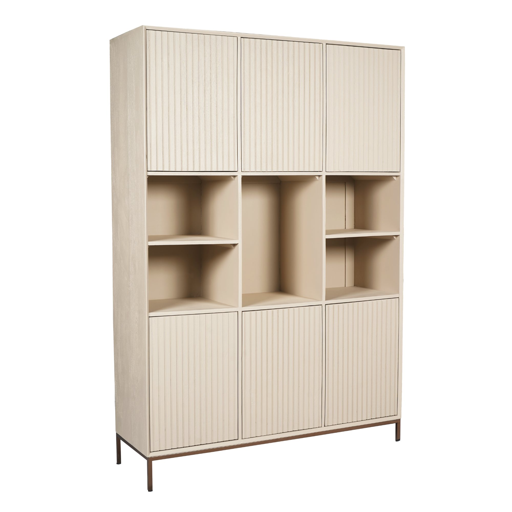 Vakkenkast Madison XL Zand Mangohout 135 cm - Image 6