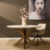 STF-3612_0 Ronde eettafel Madison Zand Mangohout 150 cm - Image 1