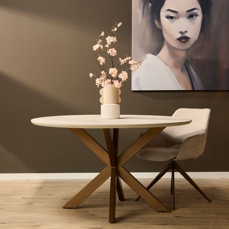 Ronde eettafel Madison Zand Mangohout 150 cm - Image 1