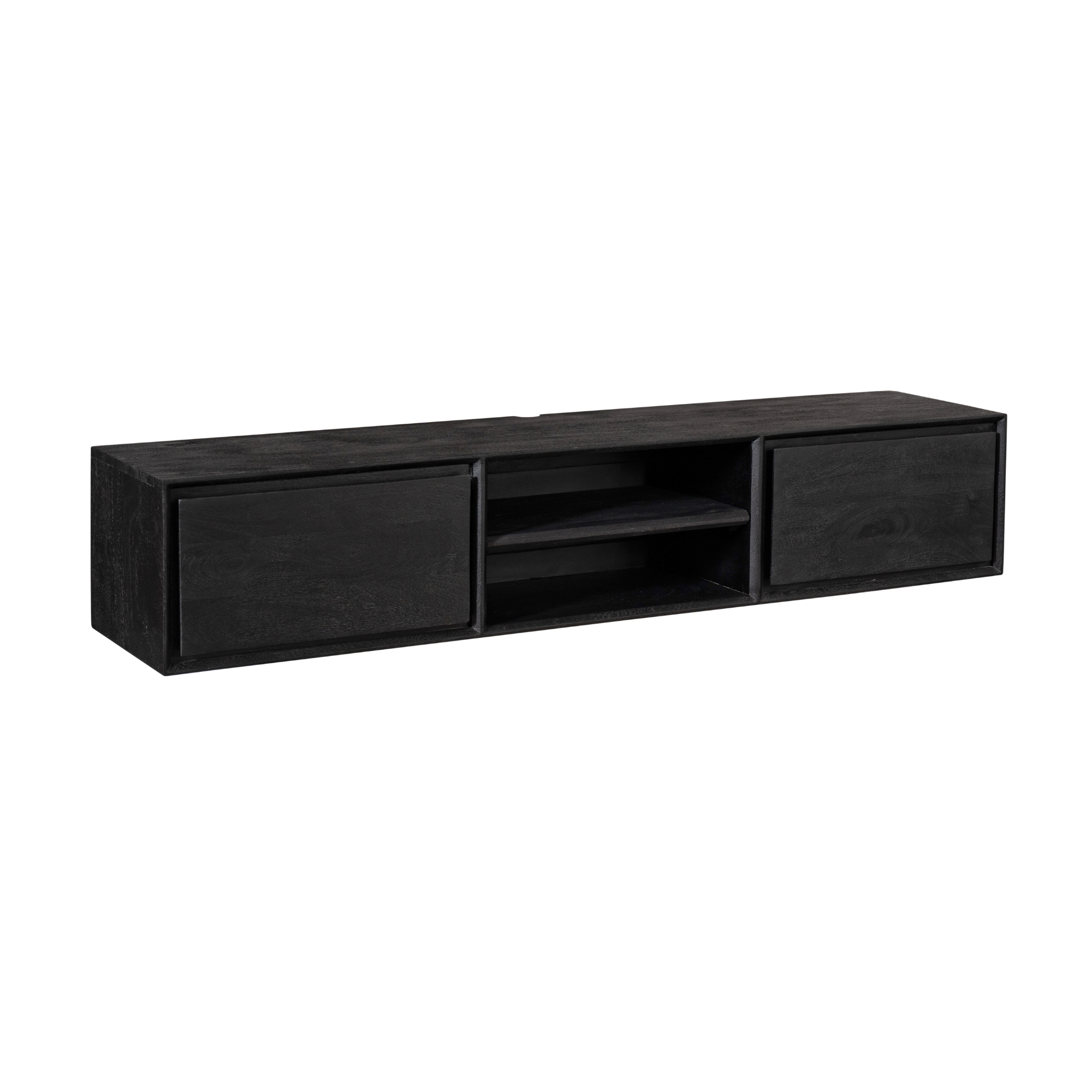 Zwevend tv meubel Ambiance Zwart Mangohout 160 cm - Image 7