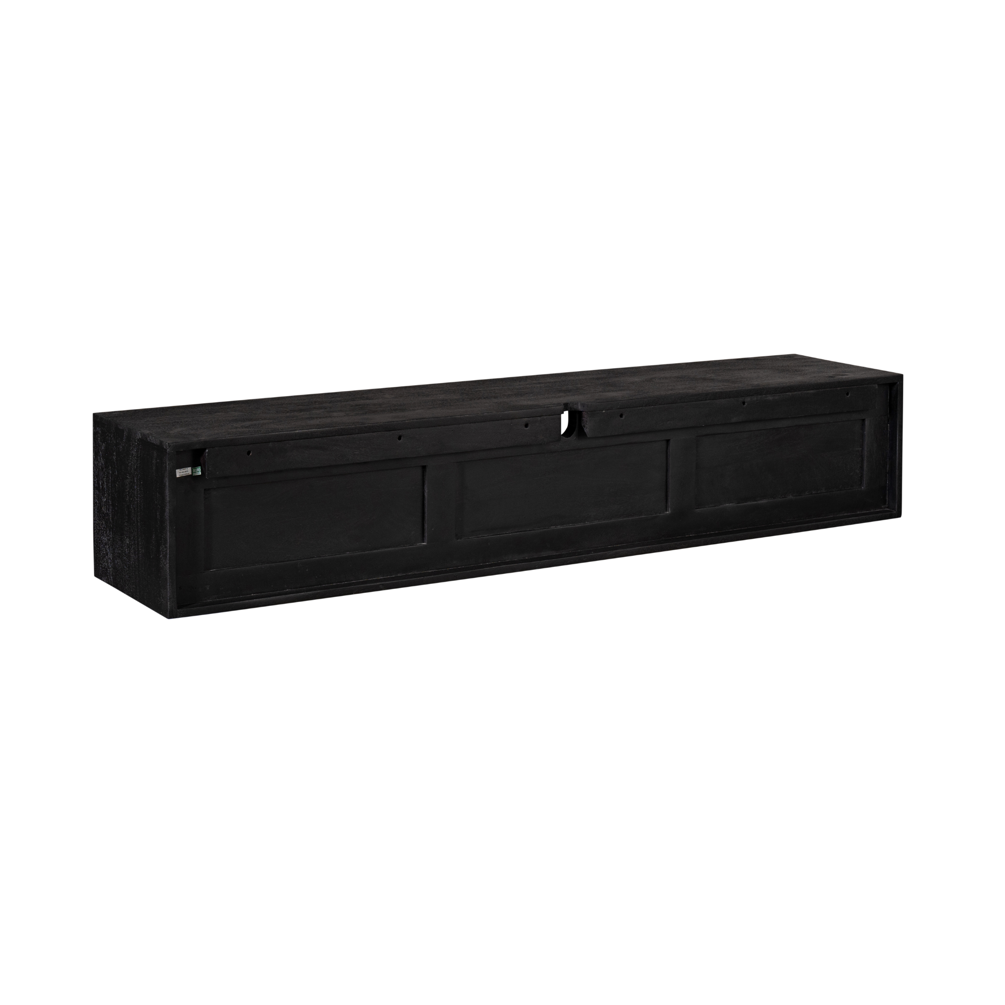 Zwevend tv meubel Ambiance Zwart Mangohout 160 cm - Image 9
