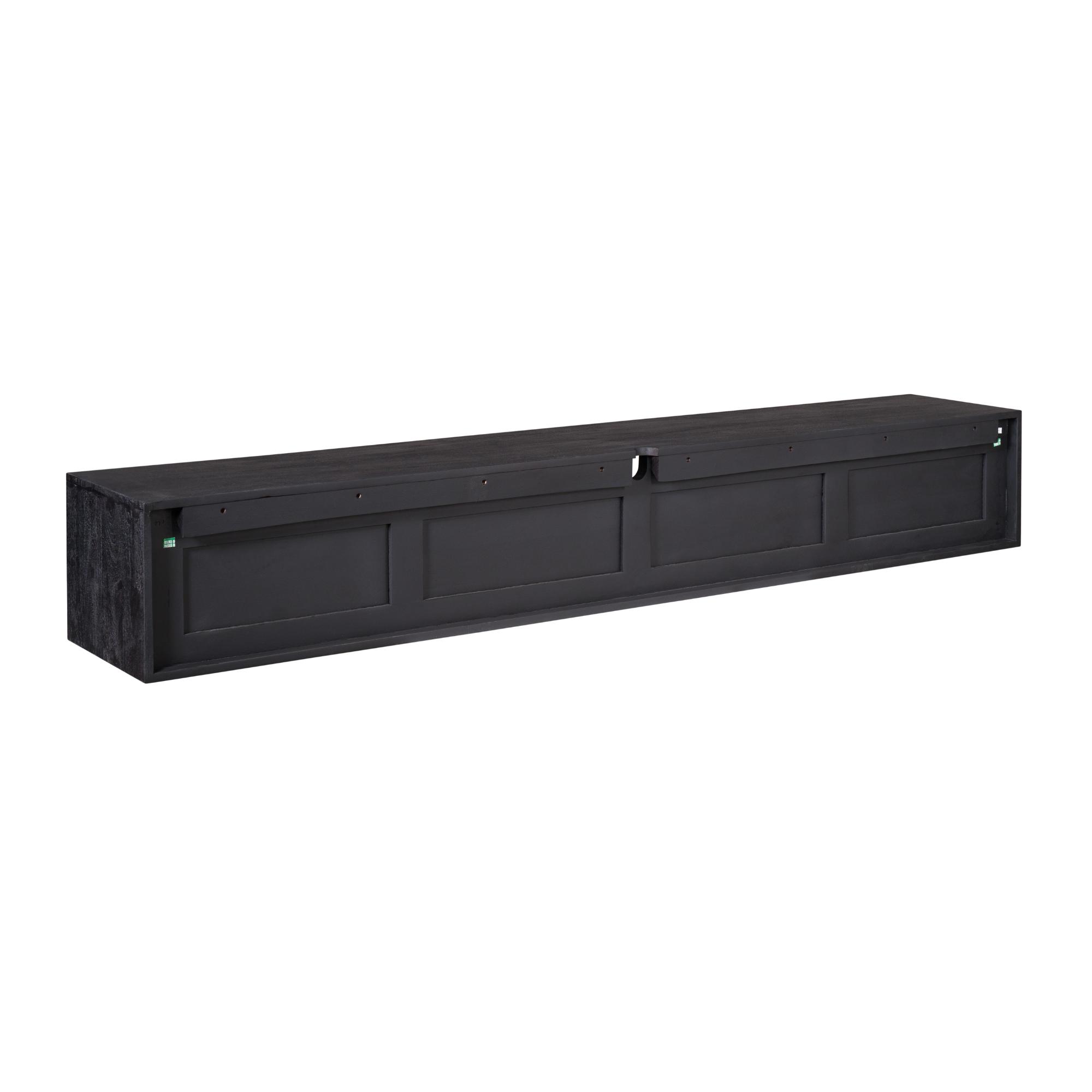 STF-1608_9 Zwevend tv meubel Ambiance Zwart Mangohout 200 cm - Image 10