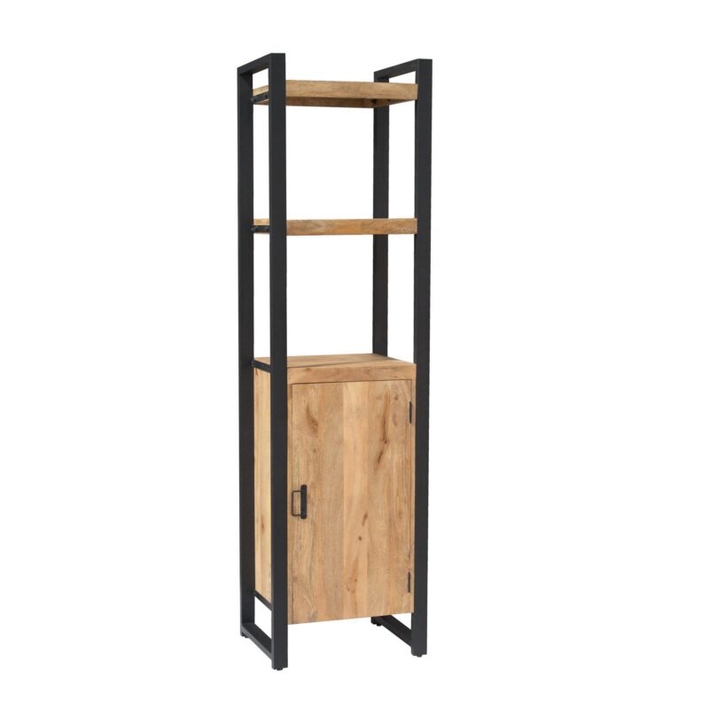 Boekenkast Britt met deur Naturel Mangohout 55 cm - Image 3