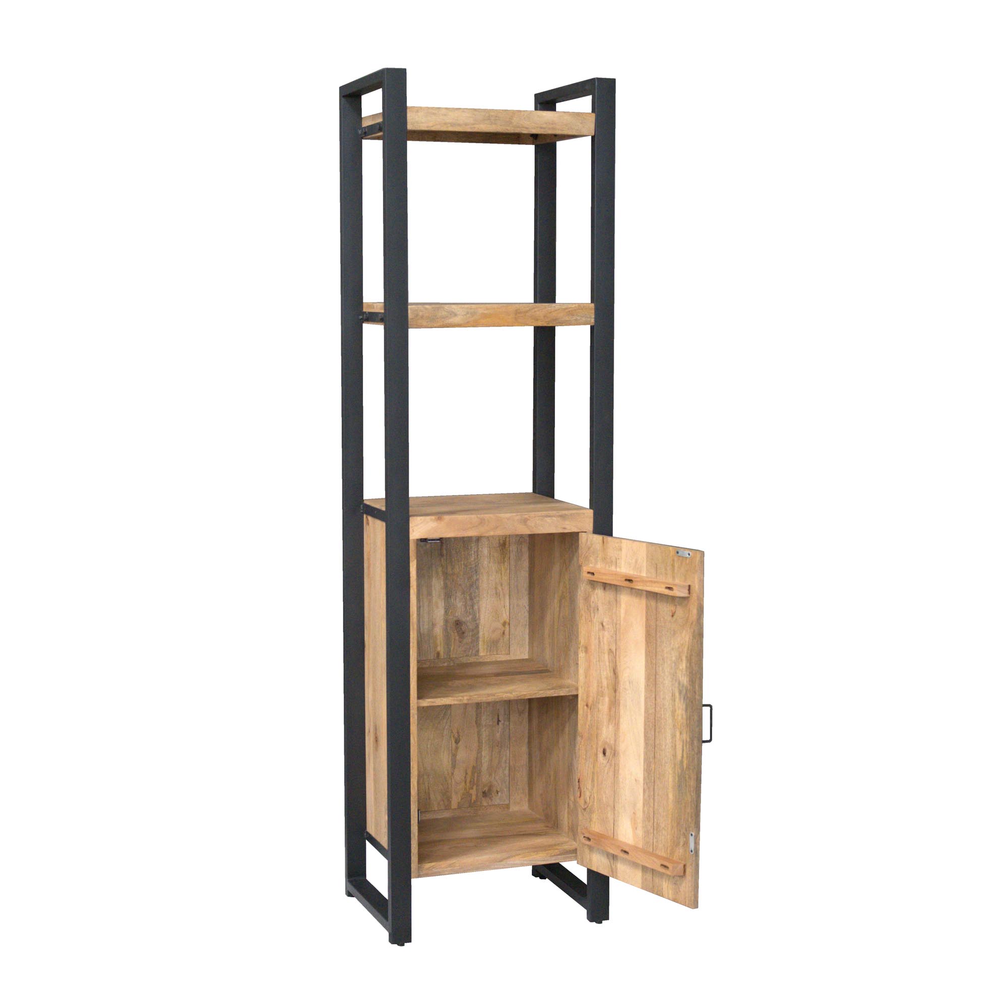 Boekenkast Britt met deur Naturel Mangohout 55 cm - Image 4