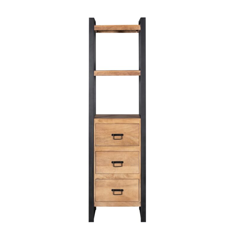 Boekenkast Britt met lades Naturel Mangohout 55 cm - Image 2