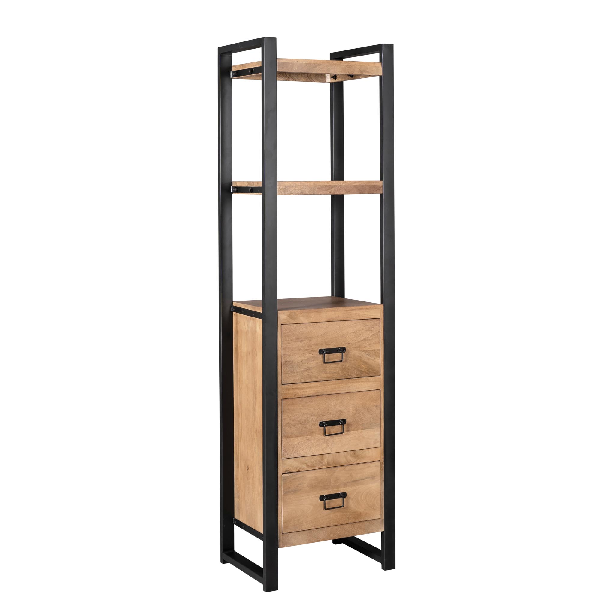 Boekenkast Britt met lades Naturel Mangohout 55 cm - Image 3